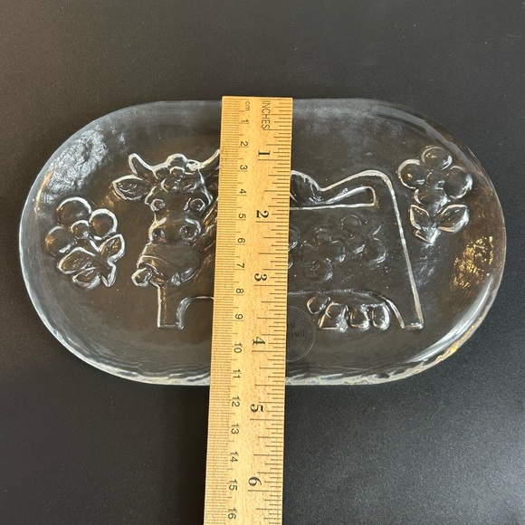 Butter Cheese Plate Glass Olma Cow Glasi Hergiswil Roberto Niederer Switzerland - Picture 4 of 7